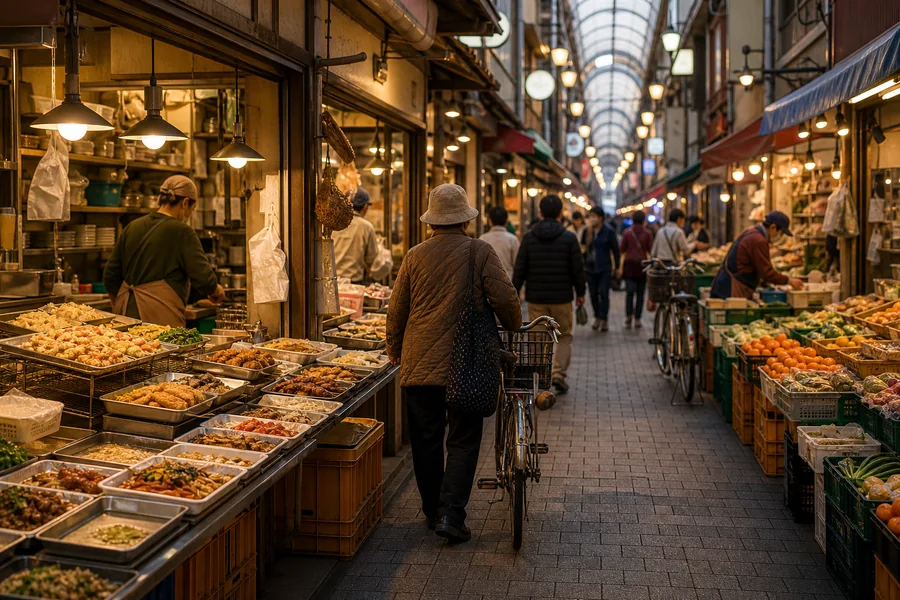 下町人情キラキラ橘商店街(京島・昭和商店街|京成曳舟/曳舟站步行約 5–7 分)