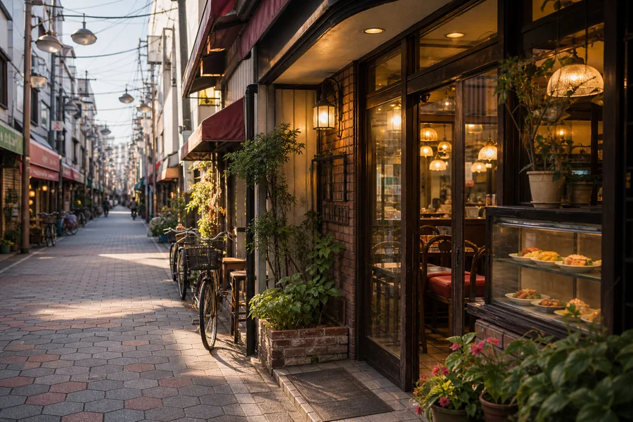 千束通り商店街 × ロッジ赤石(在地散步軸+深夜喫茶|淺草站步行約 8 分)