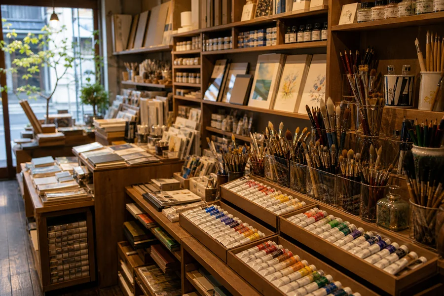 月光荘画材店(職人文具・畫材老舖|銀座站・新橋站)