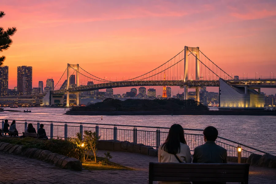 台場海濱公園・彩虹大橋(レインボーブリッジ)