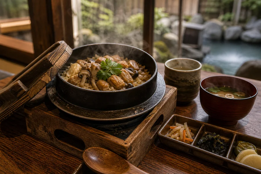 釜飯と温泉 かま家(仙石原住宅區裡的源泉かけ流し穴場|箱根登山巴士「仙石原営業所前」徒步約10分)