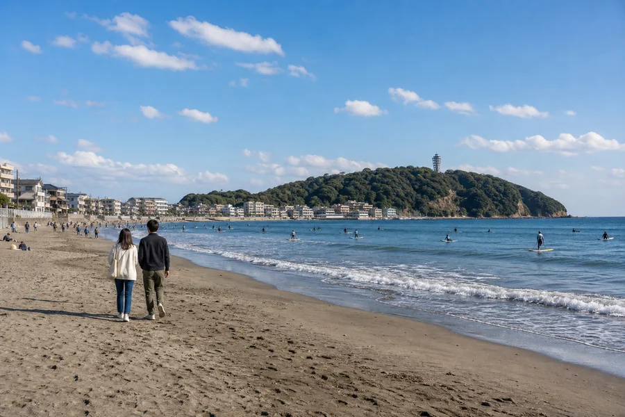 材木座海岸(在地海邊|鎌倉站巴士/江之電 和田塚站徒步)